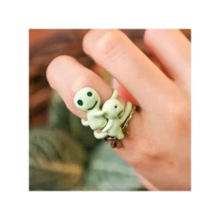 Bijoux|Maison Ghibli Bague 3 anneaux Kodama - Princesse Mononoké