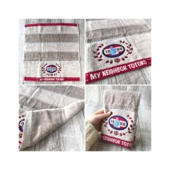 Linge De Maison|Maison Ghibli Boîte cadeau 3 serviettes Couture en denim - Mon Voisin Totoro