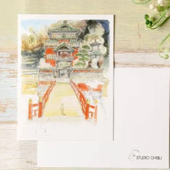 Cartes Postales Et Papier À Lettres|Maison Ghibli Carte de vœux aquarelle 24 x 15,8 cm Aburaya - Le Voyage de Chihiro