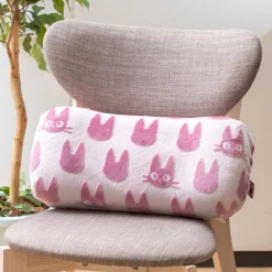Mobilier|Maison Ghibli Coussin brique moiré Jiji silhouette   - Kiki la petite sorcière