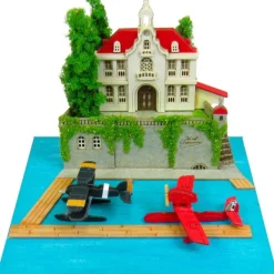 Loisirs Créatifs|Maison Ghibli Diorama papier Adriano & hydravion de chasse - Porco Rosso