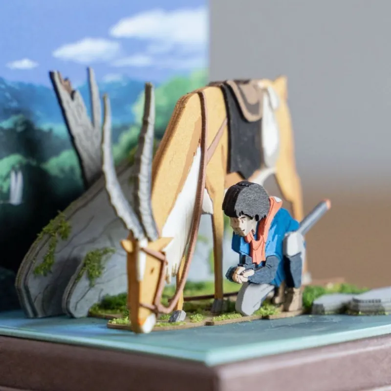 Loisirs Créatifs|Maison Ghibli Diorama papier Ashitaka et Yakuru -Princesse Mononoké