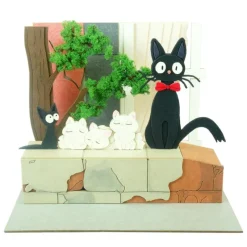 Loisirs Créatifs|Maison Ghibli Diorama papier Jiji et chatons - Kiki la petite sorcière
