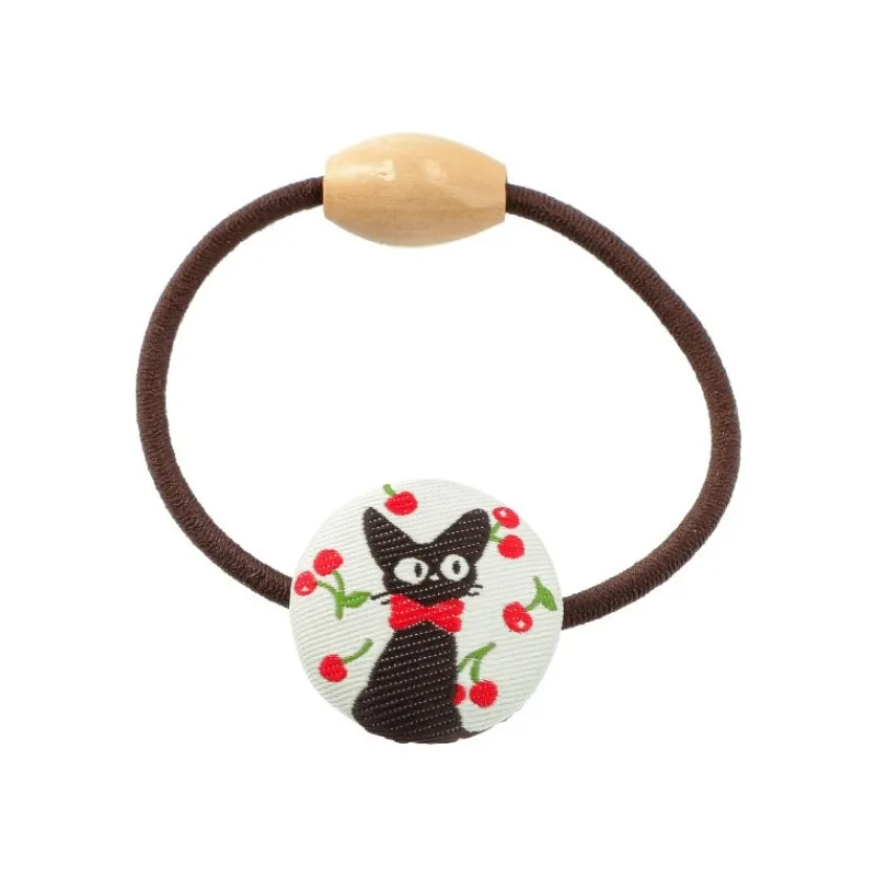 Accessoires|Maison Ghibli Élastique à Cheveux Jiji Cerise - Kiki la petite sorcière