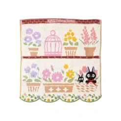 Linge De Maison|Maison Ghibli Mini Serviette Jiji et ses fleurs préférées 25x25 - Kiki la petite so