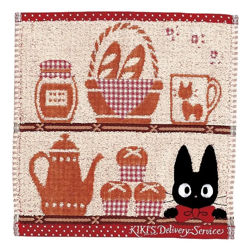 Linge De Maison|Maison Ghibli Mini Serviette Jiji Étagères 25x25 cm - Kiki la petite sorcière