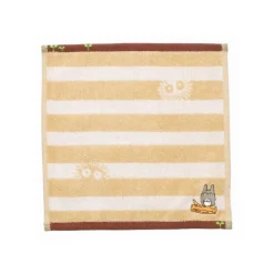 Linge De Maison|Maison Ghibli Mini Serviette Totoro Rayures Beige 25x25cm - Mon voisin Totoro