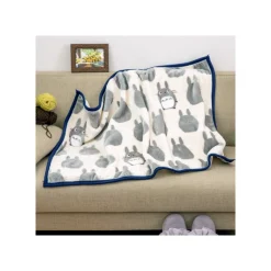 Linge De Maison|Maison Ghibli Plaid Silhouette Totoro Gris 70x100 cm - Mon Voisin Totoro