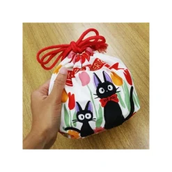 Sacs|Maison Ghibli Sacoche à Gousset Jiji et Chaton 17 x 26 cm - Kiki la petite sorcière
