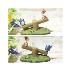 Statues|Maison Ghibli Statue Balancoire Mei Et Totoro Bleu Et Blanc - Mon Voisin Totoro
