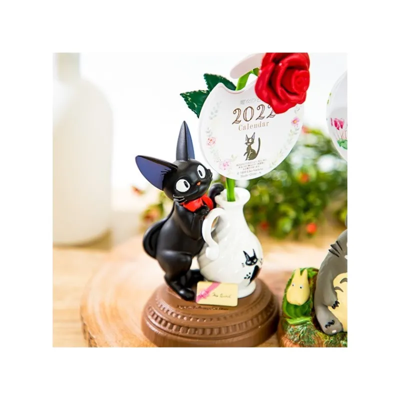 Statues|Maison Ghibli Statue Jiji et rose - Kiki la petite sorcière