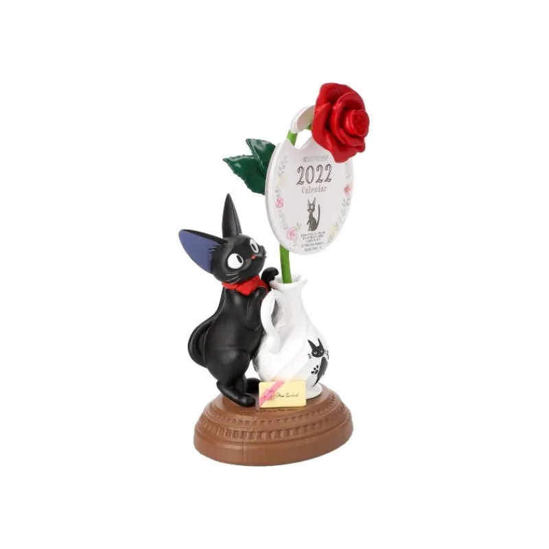 Statues|Maison Ghibli Statue Jiji et rose - Kiki la petite sorcière