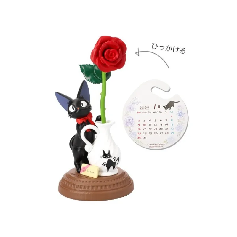 Statues|Maison Ghibli Statue Jiji et rose - Kiki la petite sorcière