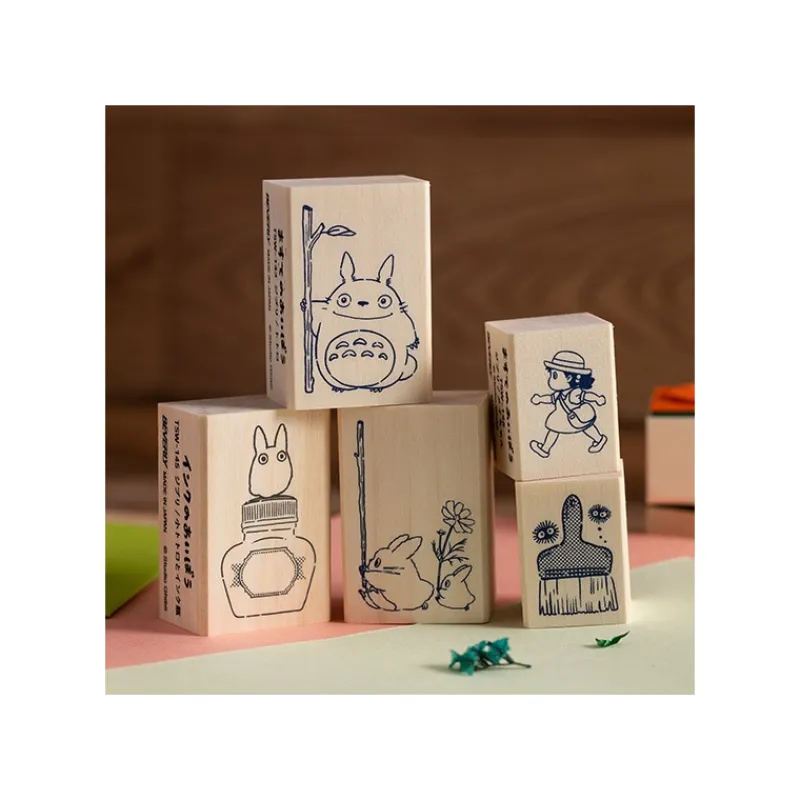 Petit Matériel|Maison Ghibli Tampon en bois Totoro Bleu & Blanc - Mon Voisin Totoro
