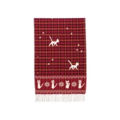 Textile|Maison Ghibli Étole avec accroche Jiji motifs à carreaux - Kiki la petite sorcière