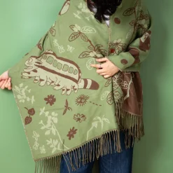Textile|Maison Ghibli Étole vert clair Totoro & Chatbus - Mon Voisin Totoro