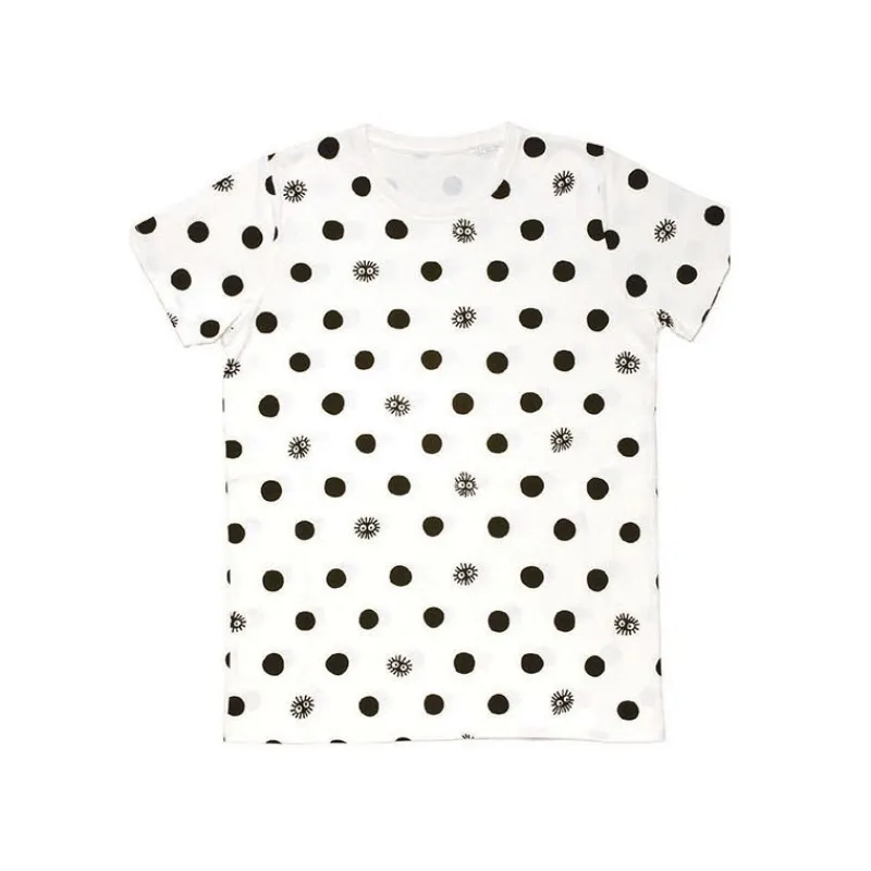 Textile|Maison Ghibli T-SHIRTS TOTORO NOIRAUDES DOTS BLANC S (FEMME) - MON VOISIN TOTORO